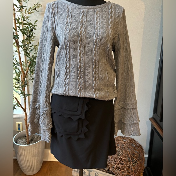 Victoria Beckham for Target Women Size Large Black Mini Skirt Scalloped Pocket - Picture 2 of 10